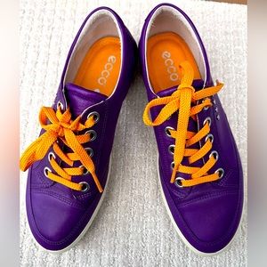 Purple and orange Ecco shoes size 7. Worn once.